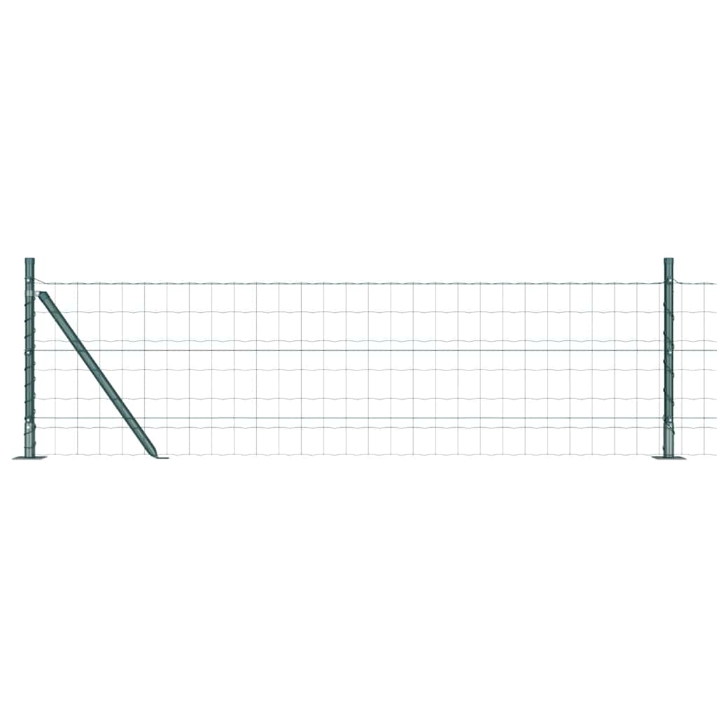 Zaun mit Pfosten Grün 0,6 x 10 m Stahl