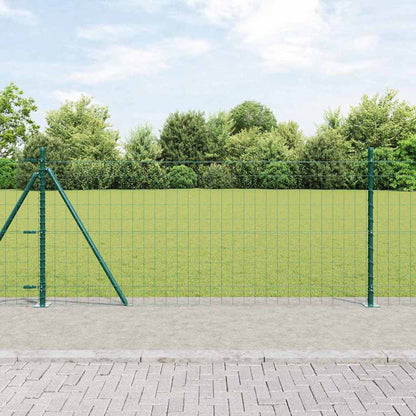 Zaun mit Pfosten Grün 0.8 x 10 m Stahl