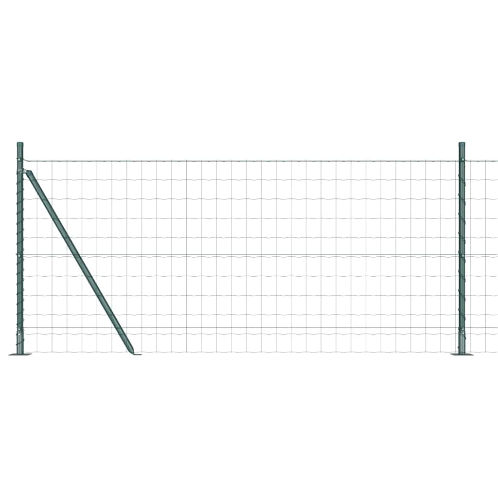 Zaun mit Pfosten Grün 0.8 x 10 m Stahl