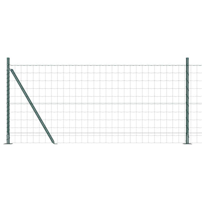 Zaun mit Pfosten Grün 0.8 x 10 m Stahl