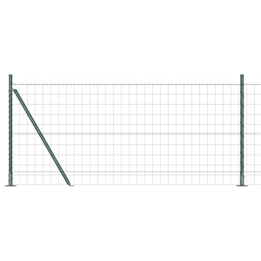 Zaun mit Pfosten Grün 0.8 x 10 m Stahl