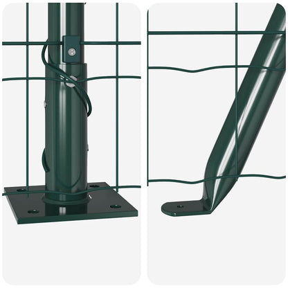 Zaun mit Pfosten Grün 1.2 x 10 m Stahl