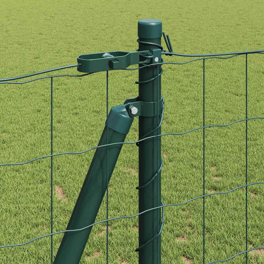Zaun mit Pfosten Grün 1,2 x 10 m Stahl