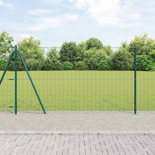 Zaun mit Pfosten Grün 1.2 x 10 m Stahl