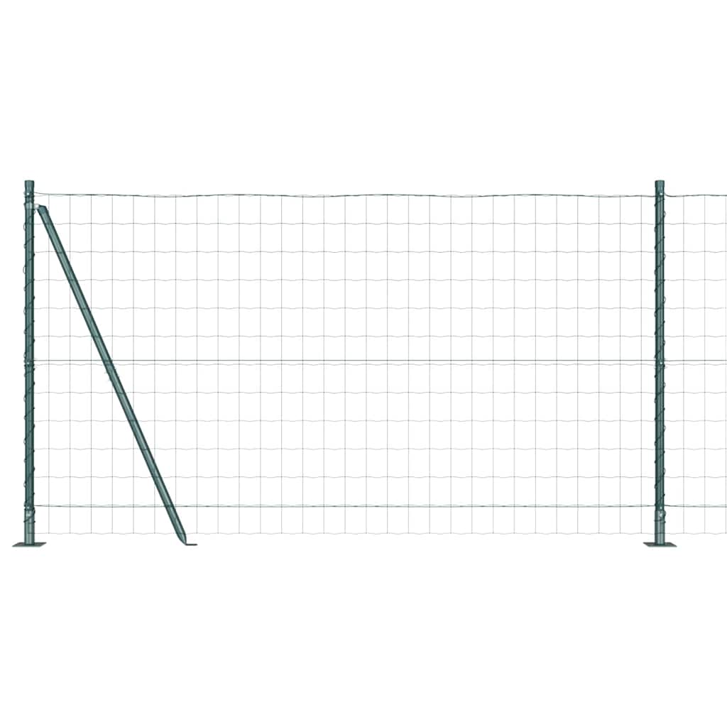 Zaun mit Pfosten Grün 1.2 x 10 m Stahl