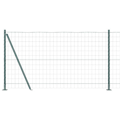 Zaun mit Pfosten Grün 1,2 x 10 m Stahl