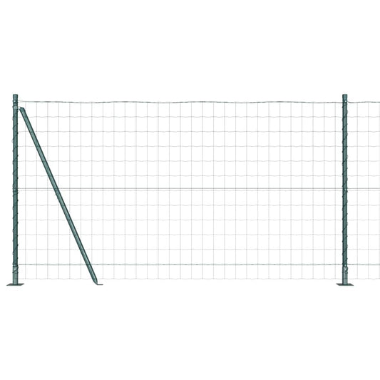 Zaun mit Pfosten Grün 1,2 x 10 m Stahl