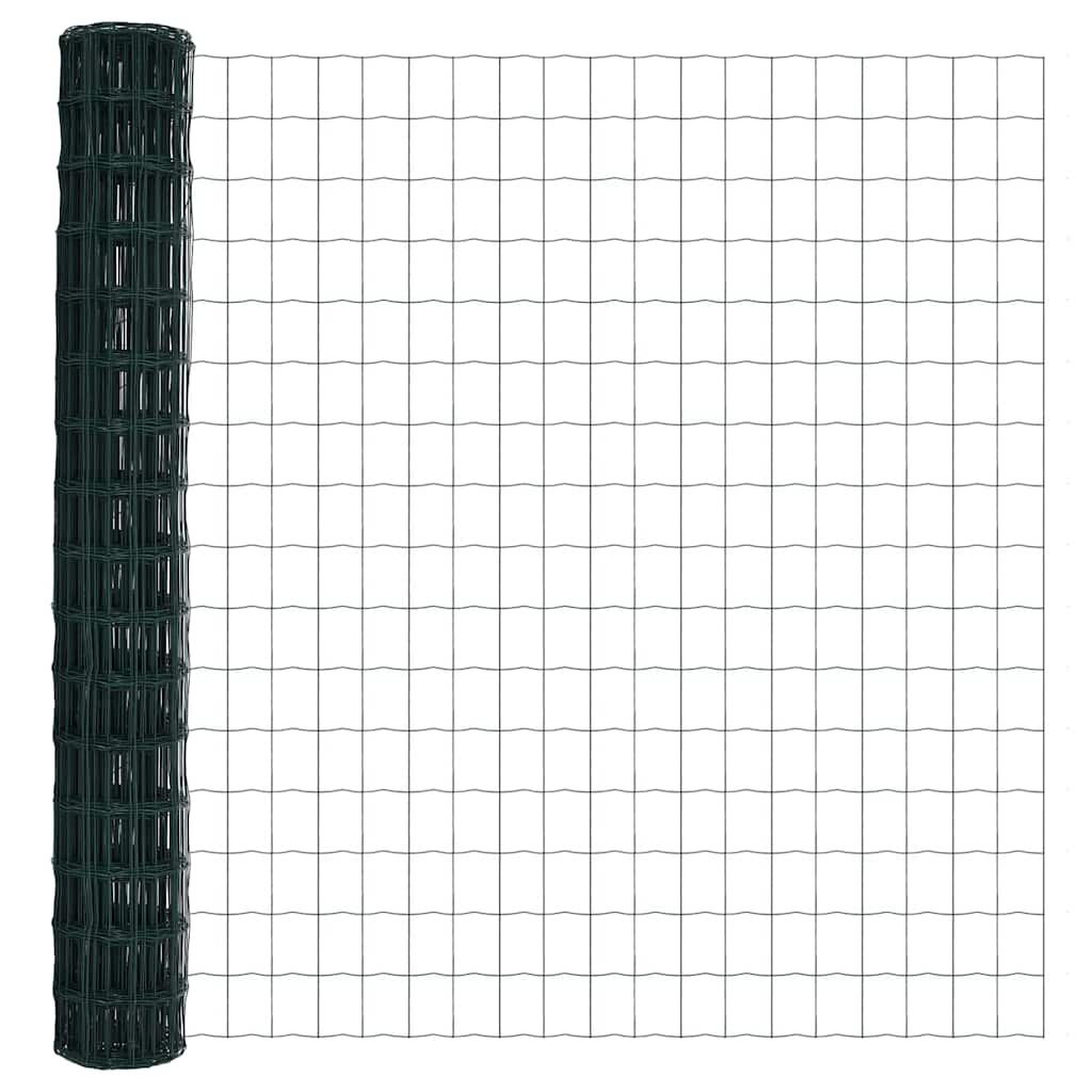 Zaun mit Pfosten Grün 1.4 x 10 m Stahl