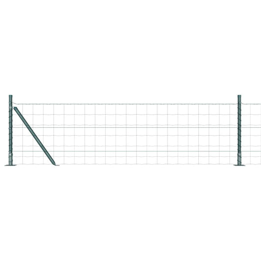 Zaun mit Pfosten Grün 0,6 x 10 m Stahl