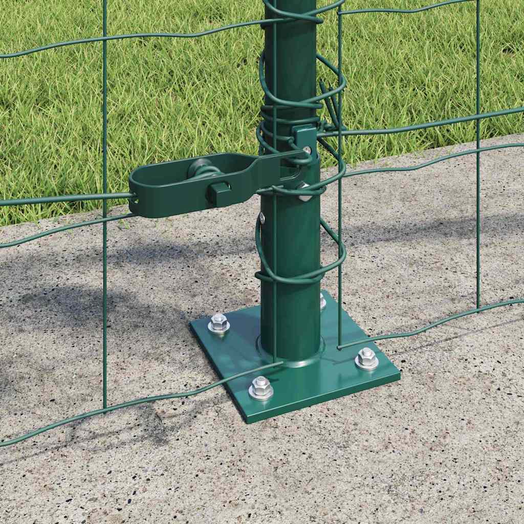 Zaun mit Pfosten Grün 1 x 10 m Stahl