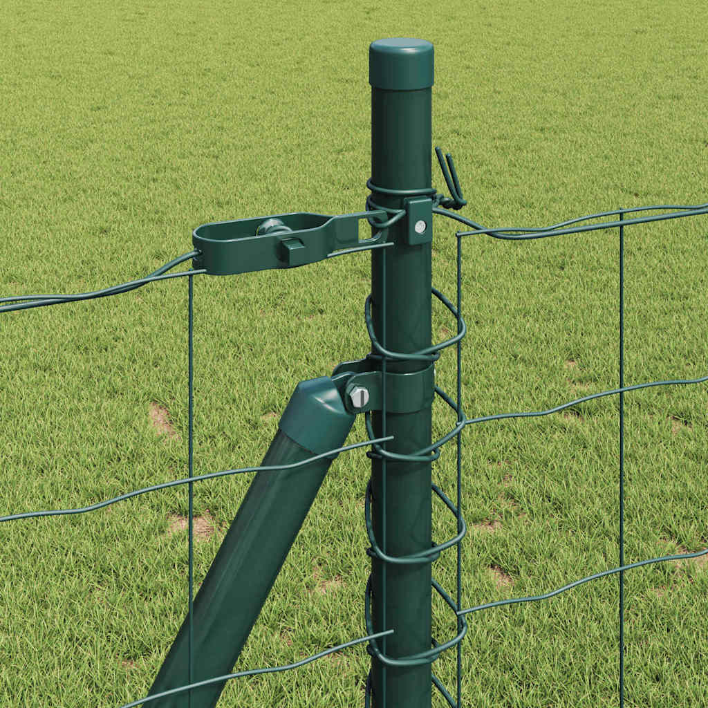 Zaun mit Pfosten Grün 1 x 10 m Stahl