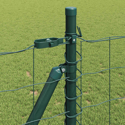 Zaun mit Pfosten Grün 1 x 10 m Stahl