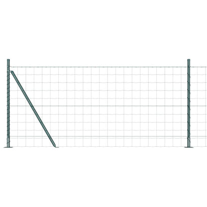 Zaun mit Pfosten Grün 1 x 10 m Stahl