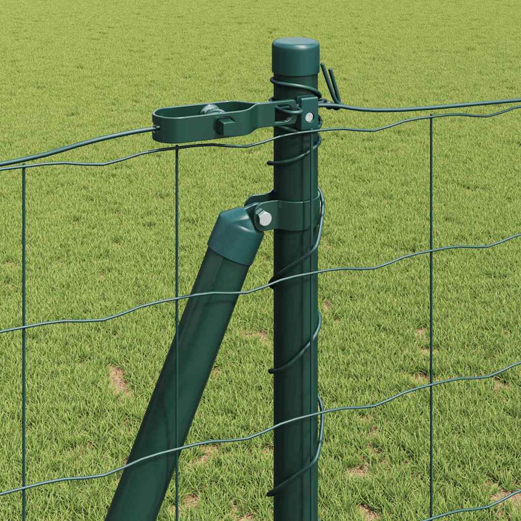 Zaun mit Pfosten Grün 1,2 x 10 m Stahl