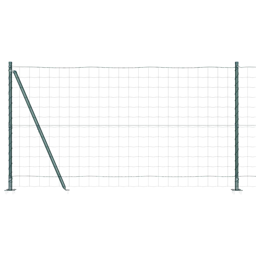 Zaun mit Pfosten Grün 1.2 x 10 m Stahl