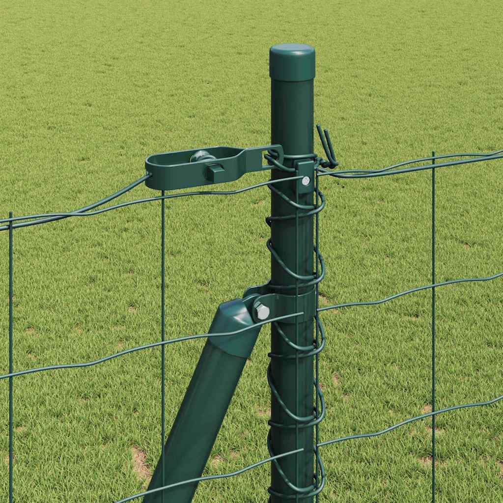 Zaun mit Pfosten Grün 1,4 x 10 m Stahl