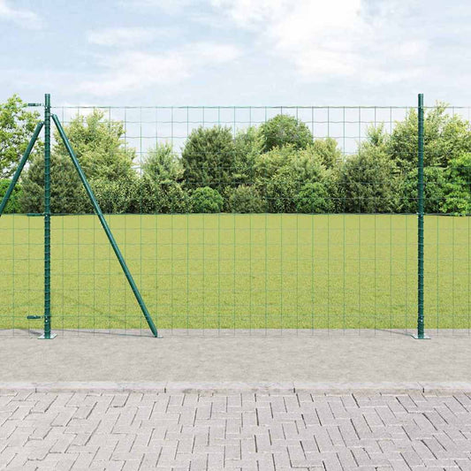 Zaun mit Pfosten Grün 1.4 x 10 m Stahl