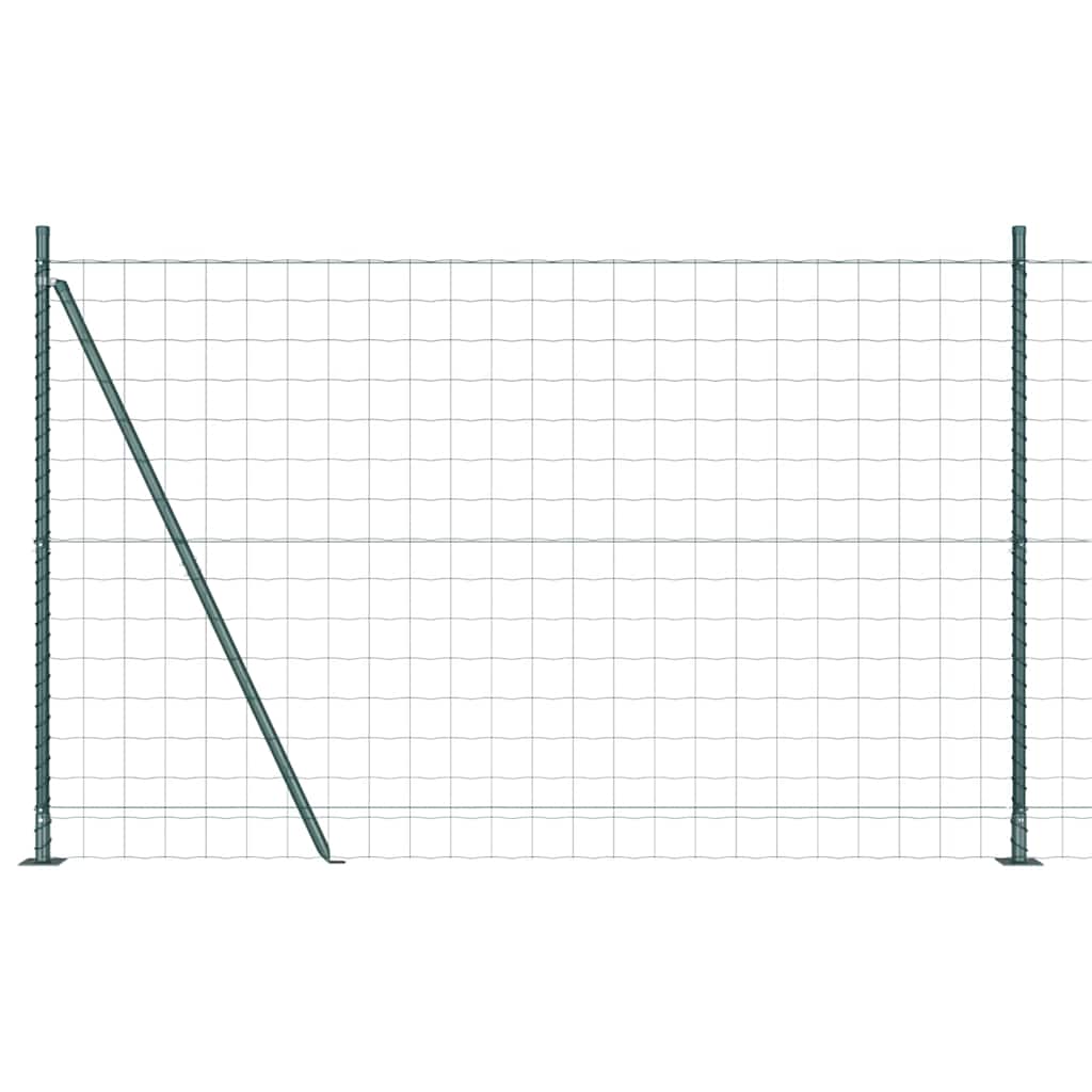 Zaun mit Pfosten Grün 1.4 x 10 m Stahl