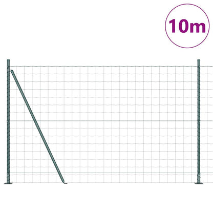 Zaun mit Pfosten Grün 1.4 x 10 m Stahl