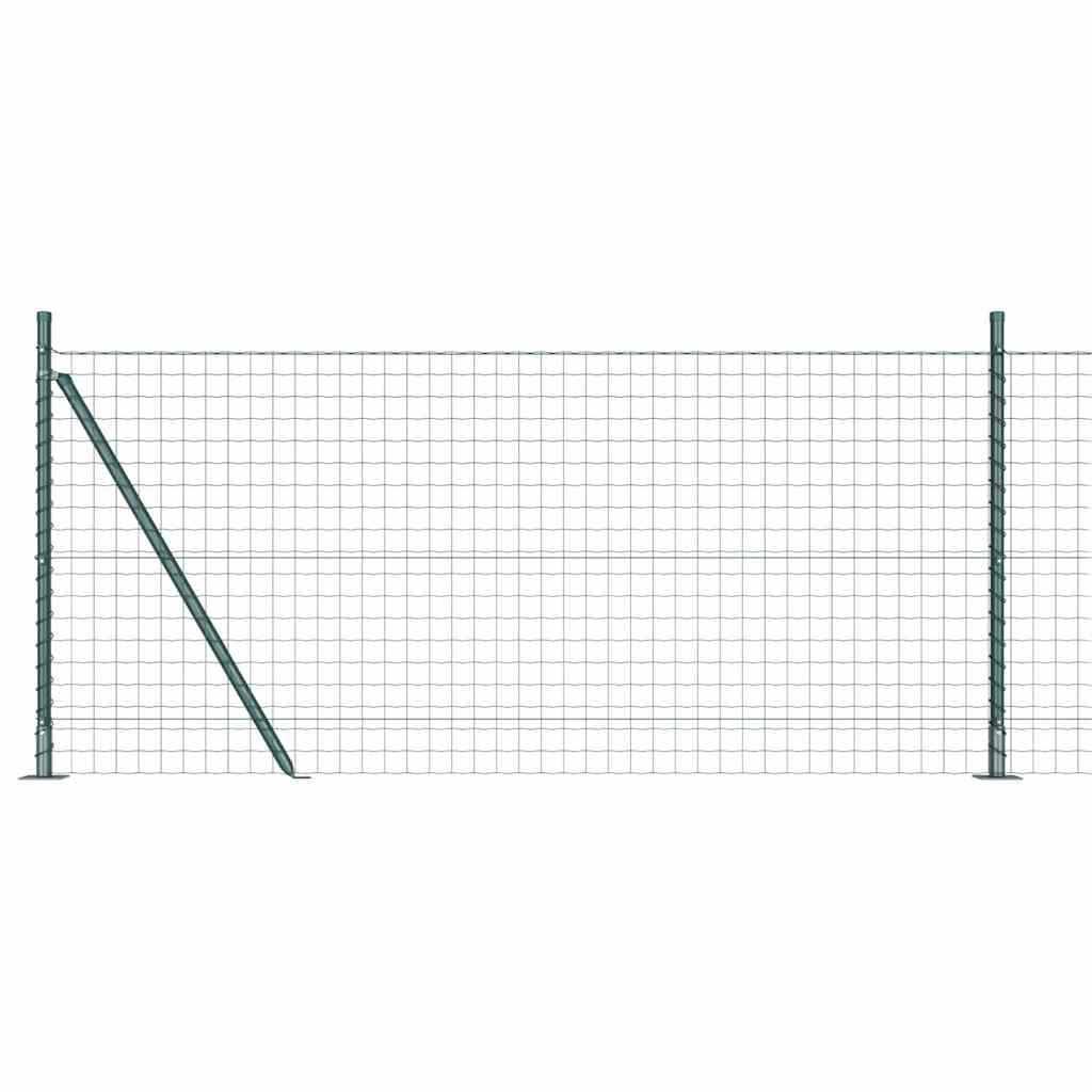 Zaun mit Pfosten Grün 0.8 x 25 m Stahl