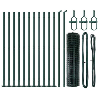 Zaun mit Pfosten Grün 0.8 x 25 m Stahl