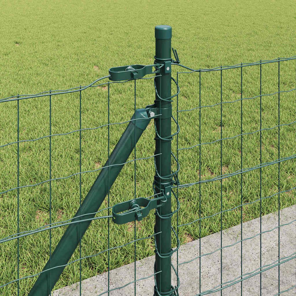Zaun mit Pfosten Grün 0,6 x 25 m Stahl