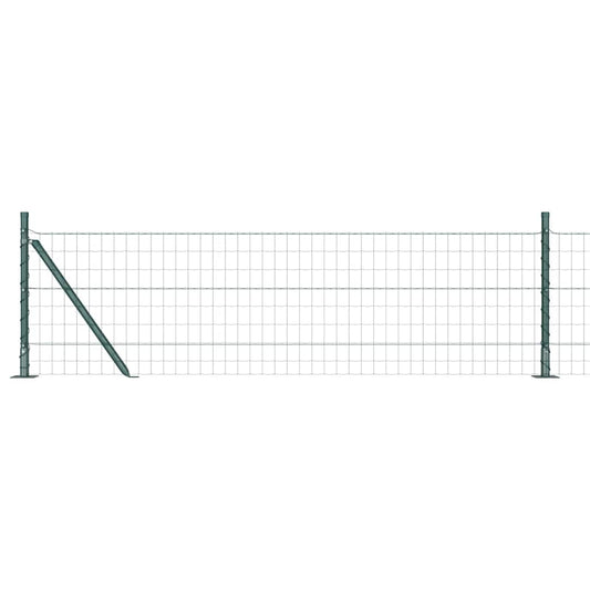 Zaun mit Pfosten Grün 0,6 x 25 m Stahl