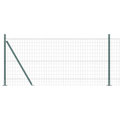 Zaun mit Pfosten Grün 0.8 x 25 m Stahl