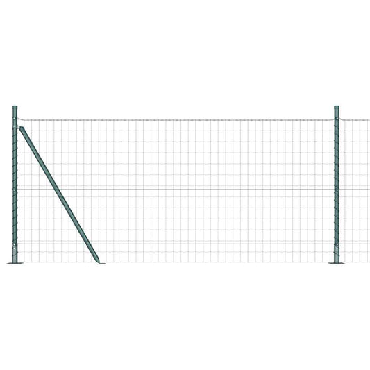 Zaun mit Pfosten Grün 0.8 x 25 m Stahl