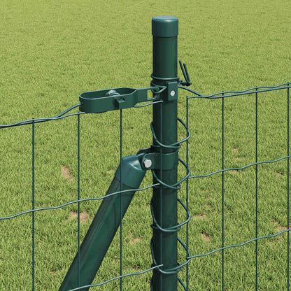 Zaun mit Pfosten Grün 0,8 x 25 m Stahl