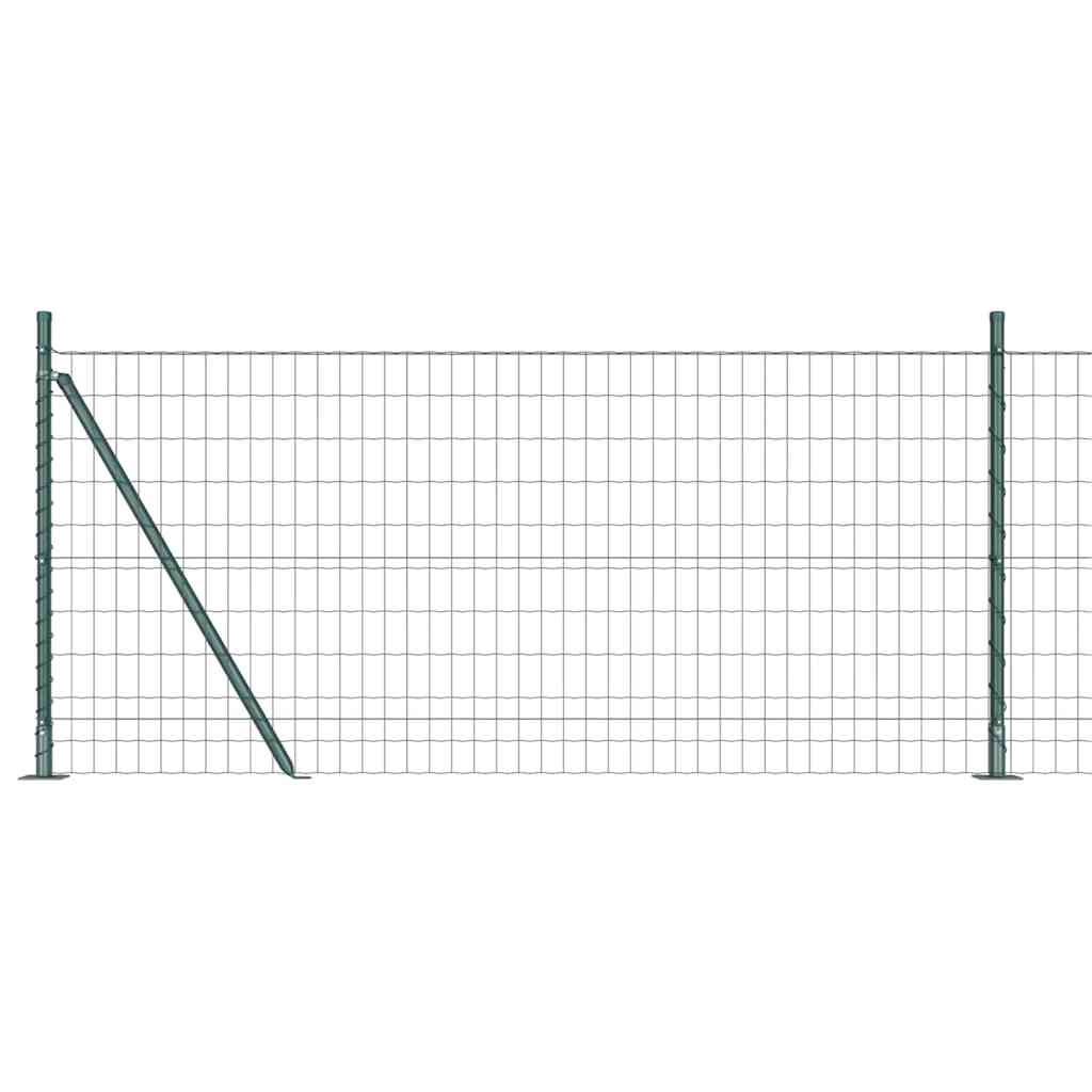 Zaun mit Pfosten Grün 0.8 x 25 m Stahl