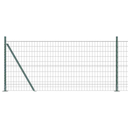 Zaun mit Pfosten Grün 0.8 x 25 m Stahl