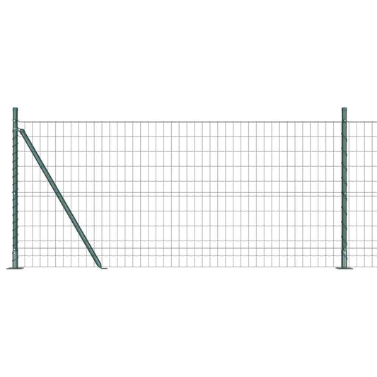 Zaun mit Pfosten Grün 0.8 x 25 m Stahl