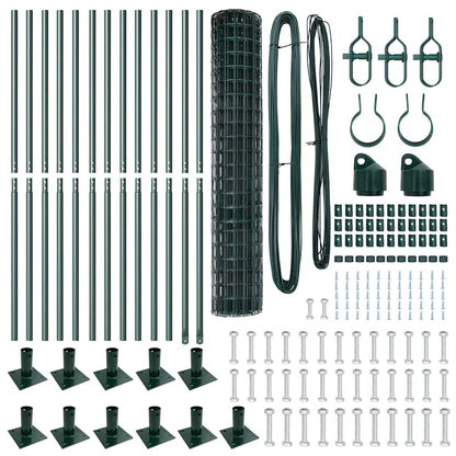 Zaun mit Pfosten Grün 1.2 x 25 m Stahl