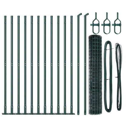Zaun mit Pfosten Grün 1.2 x 25 m Stahl