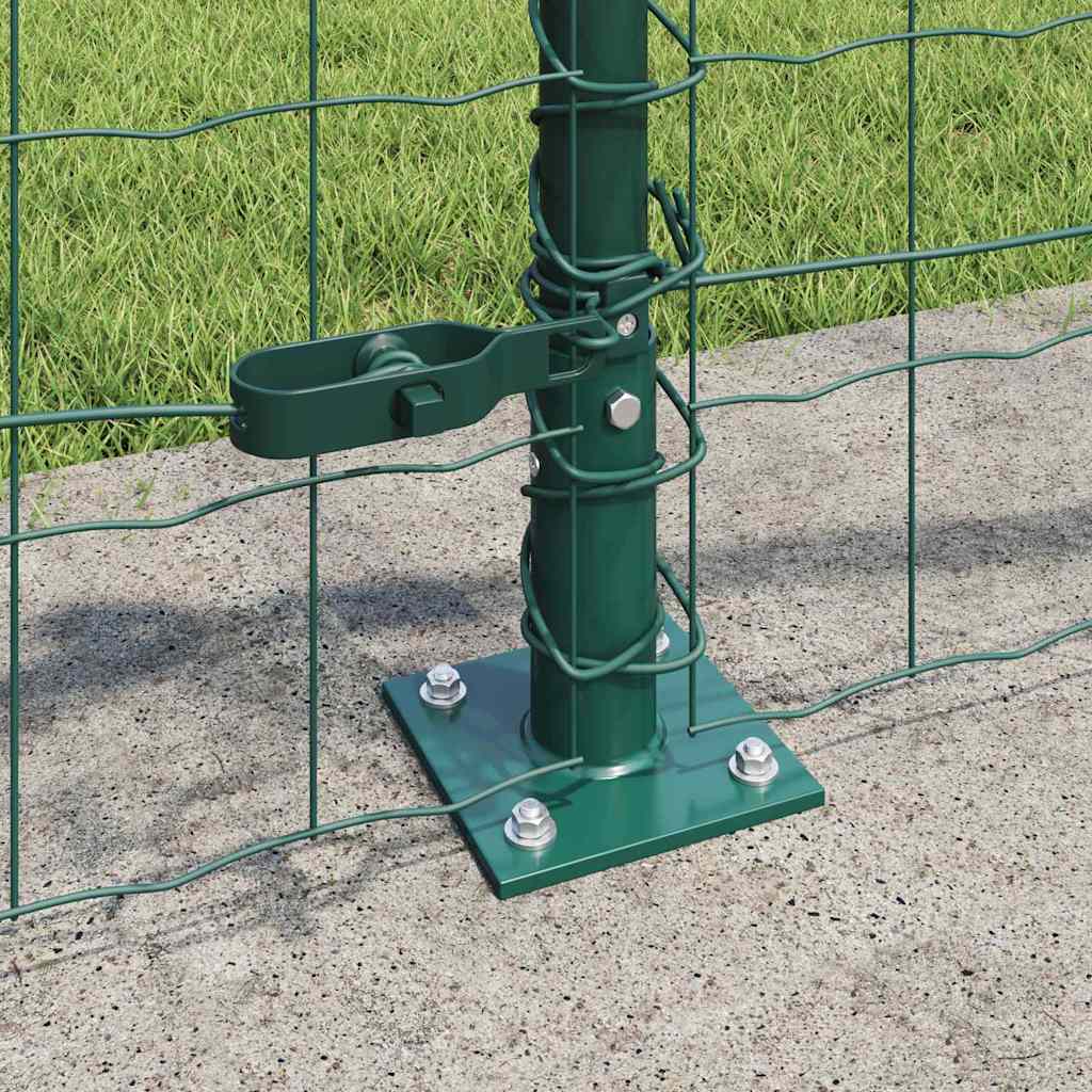 Zaun mit Pfosten Grün 0,6 x 25 m Stahl