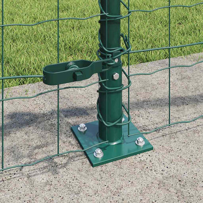 Zaun mit Pfosten Grün 0,6 x 25 m Stahl