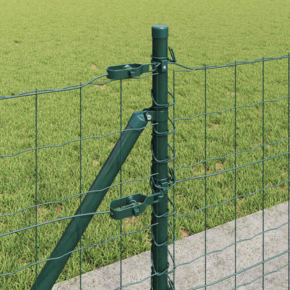 Zaun mit Pfosten Grün 0,6 x 25 m Stahl