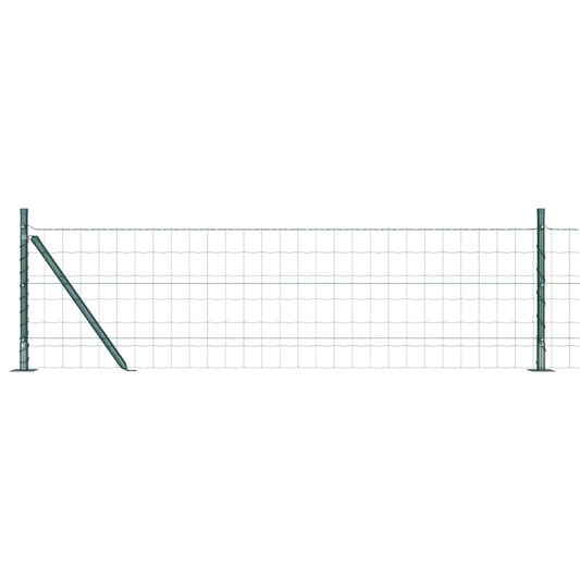 Zaun mit Pfosten Grün 0,6 x 25 m Stahl