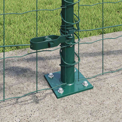 Zaun mit Pfosten Grün 0,8 x 25 m Stahl