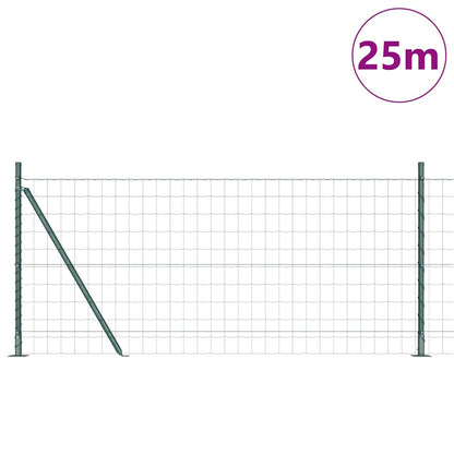 Zaun mit Pfosten Grün 0.8 x 25 m Stahl
