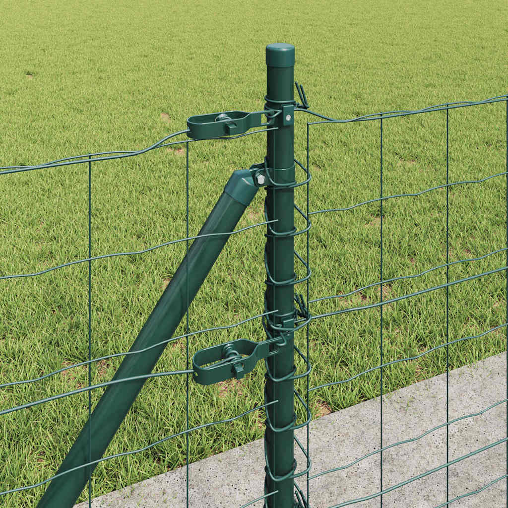 Zaun mit Pfosten Grün 0,6 x 25 m Stahl