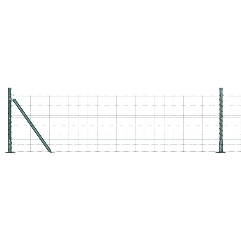Zaun mit Pfosten Grün 0,6 x 25 m Stahl