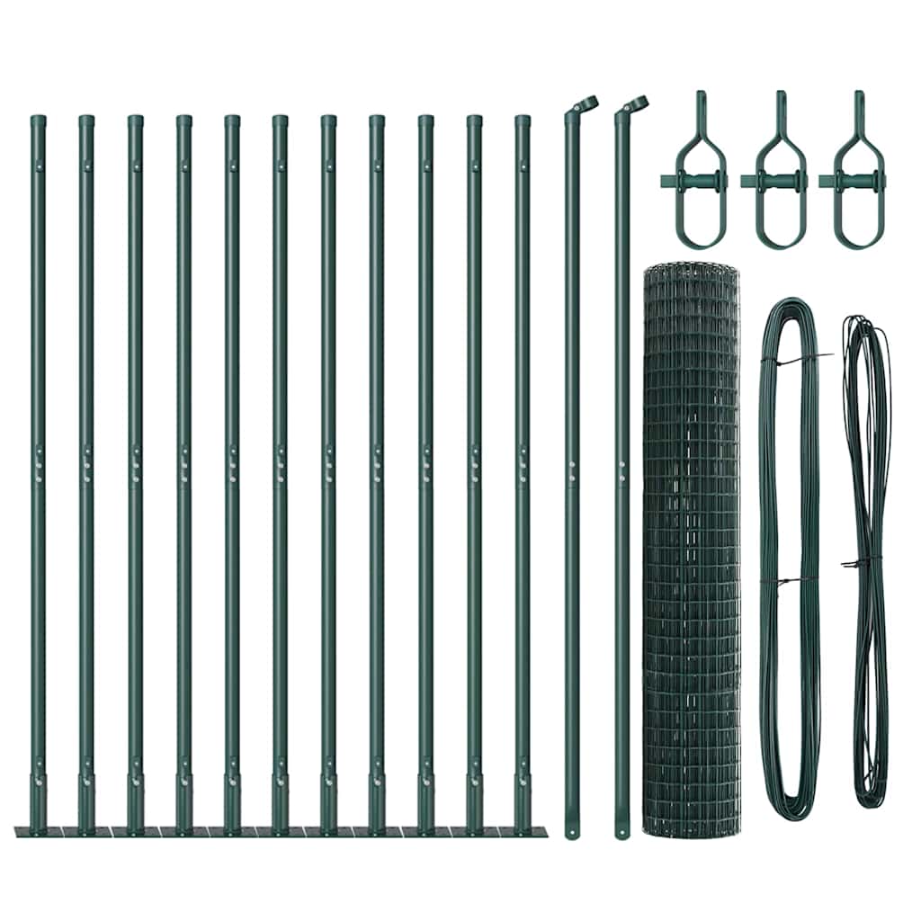 Zaun mit Pfosten Grün 1.2 x 25 m Stahl