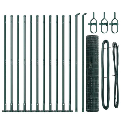 Zaun mit Pfosten Grün 1.2 x 25 m Stahl