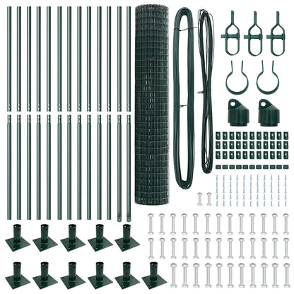Zaun mit Pfosten Grün 1.2 x 25 m Stahl