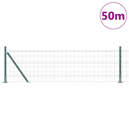 Zaun mit Pfosten Grün 0.6 x 50 m Stahl