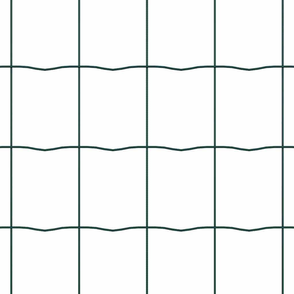 Zaun mit Pfosten Grün 1 x 10 m Stahl