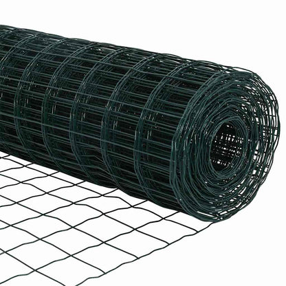 Zaun mit Pfosten Grün 1 x 10 m Stahl