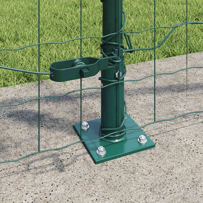 Zaun mit Pfosten Grün 1 x 10 m Stahl